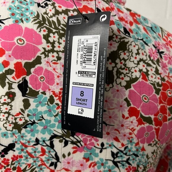 M&S Collection Floral Long  Maxi Long Sleeve Cottage Prairie Dress Size 8‎ - Picture 3 of 11